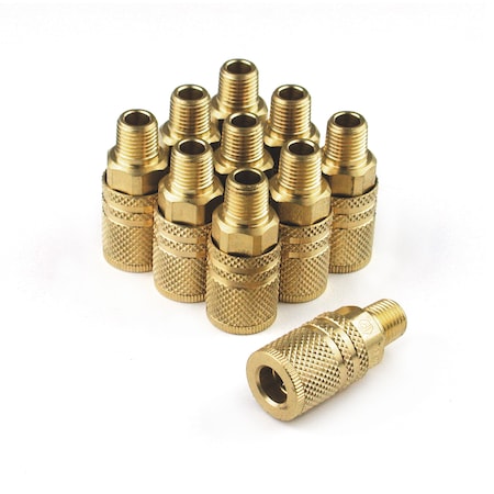 Primefit I/M 6-Ball Coupler 1/4" x 1/4" Male Brass XIC1414MB6-B10-P